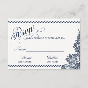 Rustikales Denim und Spitze UAWG RSVP Karte