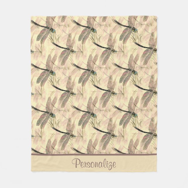 Rustikales Design der Drachenfliege Fleecedecke (Vorderseite)