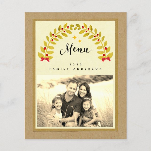 rustikales Dinner Party Template Menü (Vorne)