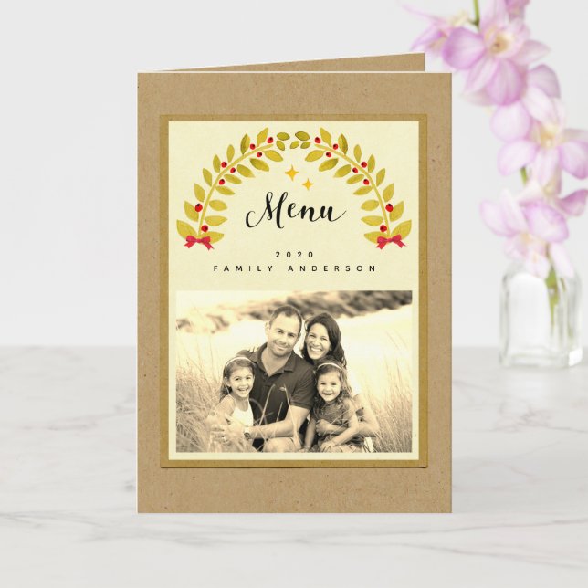 rustikales Dinner Party Template Menü Karte (Orchidee)