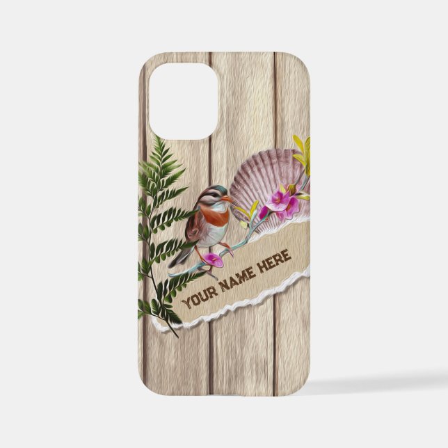 Rustikales Drehpapier Holzölfarbe Persönliche Beze iPhone 12 Mini Hülle (Rückseite)