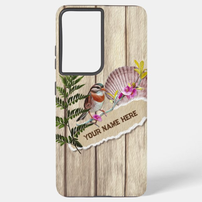 Rustikales Drehpapier Holzölfarbe Persönliche Beze Samsung Galaxy Hülle (Rückseite)