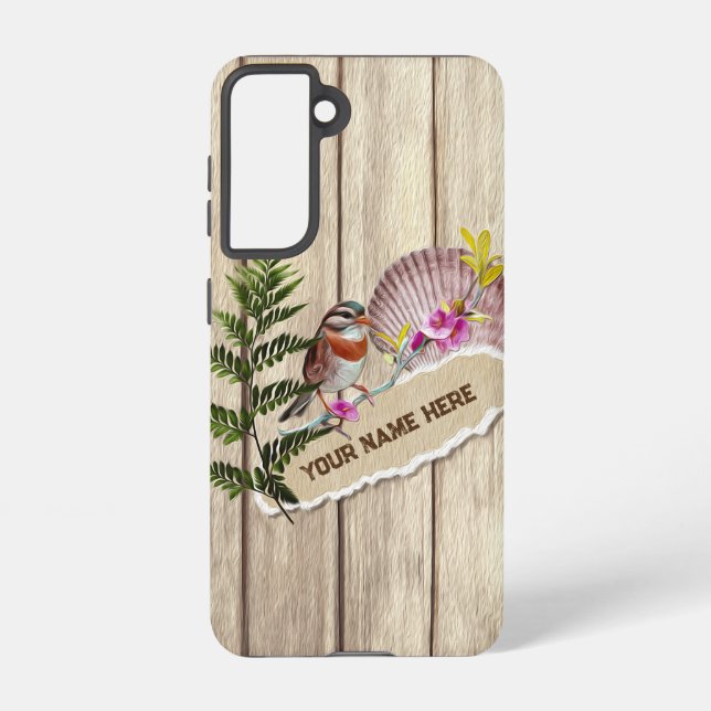 Rustikales Drehpapier Holzölfarbe Persönliche Beze Samsung Galaxy Hülle (Rückseite)