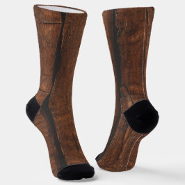Rustikales dunkelbraunes, cooles, elegantes Holz Socken