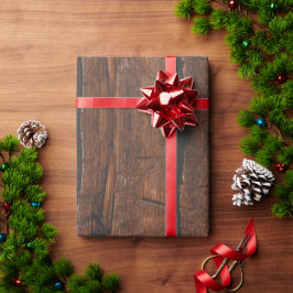 Rustikales dunkelbraunes Holz Geschenkpapier