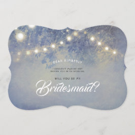Rustikales Dusty Blue wird meine Bridesmaid sein Einladung
