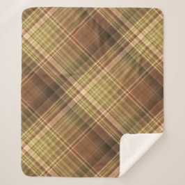 Rustikales Eichenbraun und Kariertes Olivenöl Sherpadecke
