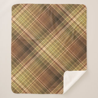 Rustikales Eichenbraun und Kariertes Olivenöl Sherpadecke