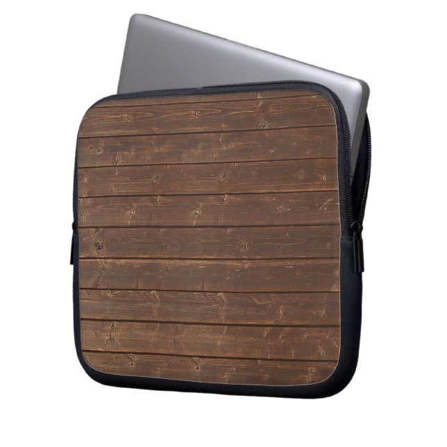 Rustikales Eichenholz Laptopschutzhülle (Vorderseite Links)