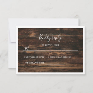 Rustikales, einfaches, elegantes Braun-Brauchtum H RSVP Karte