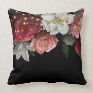 Rustikales Elegant burgundy Floral Kissen