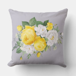 Rustikales Elegant, gelbe Flora Kissen