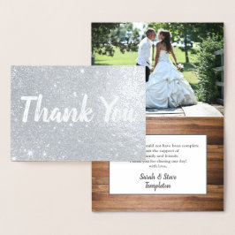 Rustikales Elegante Hochzeit Real Foil Danke Karte