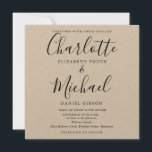 Rustikales elegantes Black Script Kraft Wedding Einladung<br><div class="desc">Mit eleganten Stilbezeichnungen und dem von Ihnen gewählten Foto ist diese stilvolle,  rustikale Hochzeitseinladung personalisiert mit Ihren Hochzeitsdetails in schicken schwarzen Schriften. Entwickelt von Thisisnotme©</div>