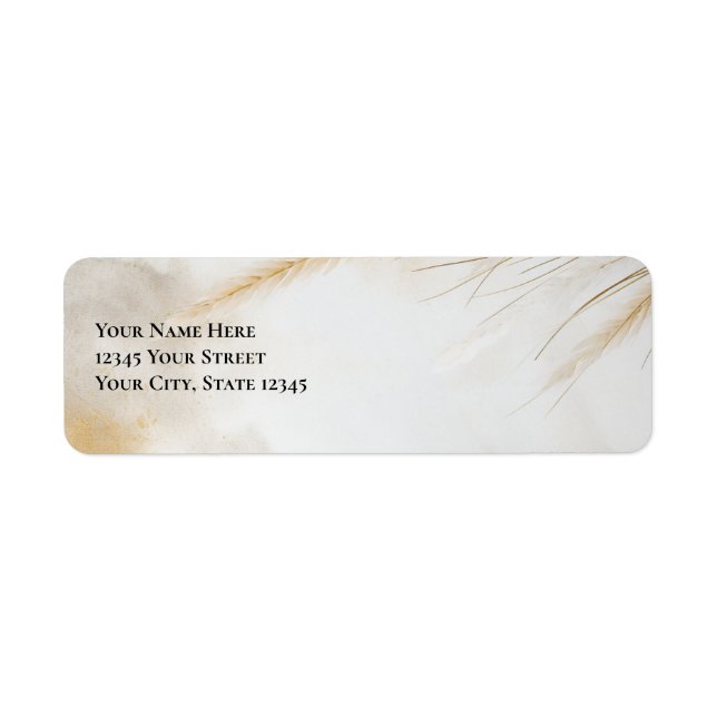 Rustikales Elegantes Bohemisches Floral Gold Pampa (Vorne)