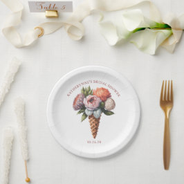 Rustikales Elegantes Brautparty Pappteller