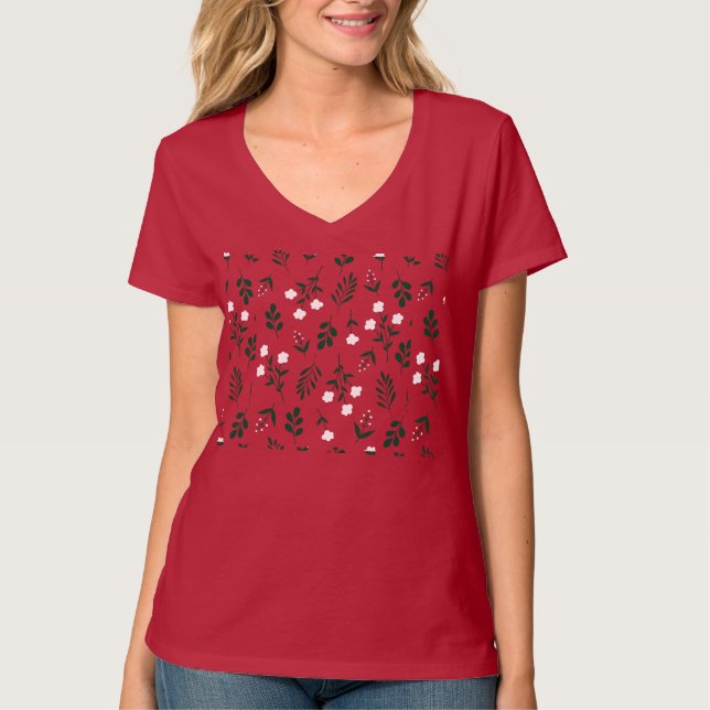 Rustikales elegantes Muster T-Shirt (Vorderseite)