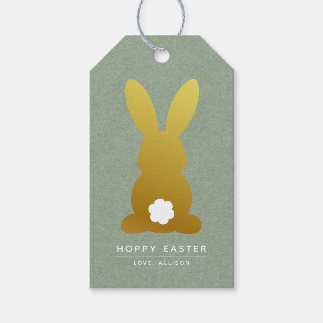 Rustikales Elegantes Ostern Personalisiert Geschenkanhänger (Vorderseite)