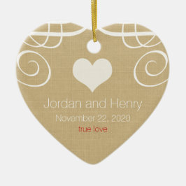 Rustikales Elegantes Personalisiertes Foto Keramik Ornament