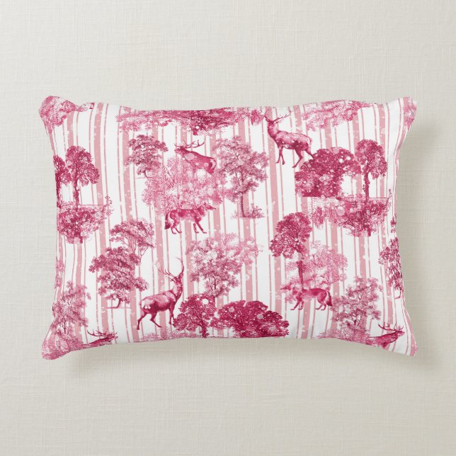 Rustikales Elegantes Rosa Dekokissen (Vorderseite)