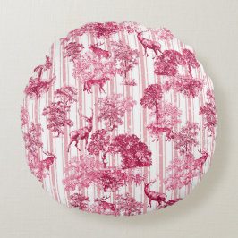 Rustikales Elegantes Rosa Rundes Kissen