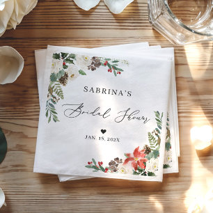 Rustikales Elegantes Winter-Brautparty Serviette