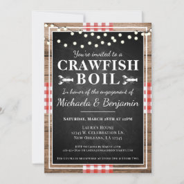 Rustikales Engagement für Crawfish Boil Einladung