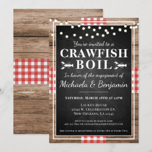 Rustikales Engagement für Crawfish Boil Einladung