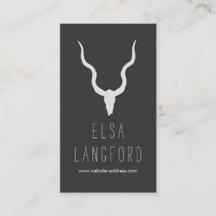 Rustikales Erdreich Bohemisch Antlers Dark Gray Visitenkarte