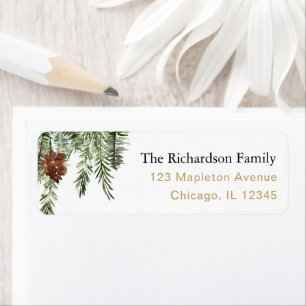 Rustikales Etikett für Pinienbäume