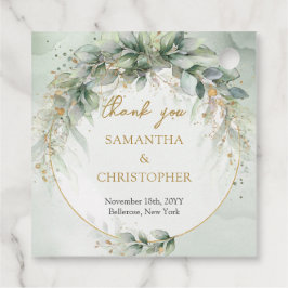 Rustikales Eukalyptus-Grüngold Geschenkanhänger