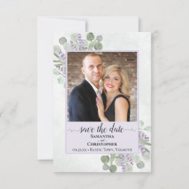 Rustikales Eukalyptus & Lavender Lila Hochzeitsfei Save The Date