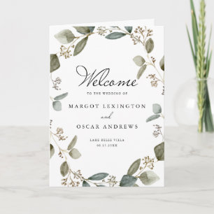 Rustikales Eukalyptus Wreath Wedlet Booklet Programm
