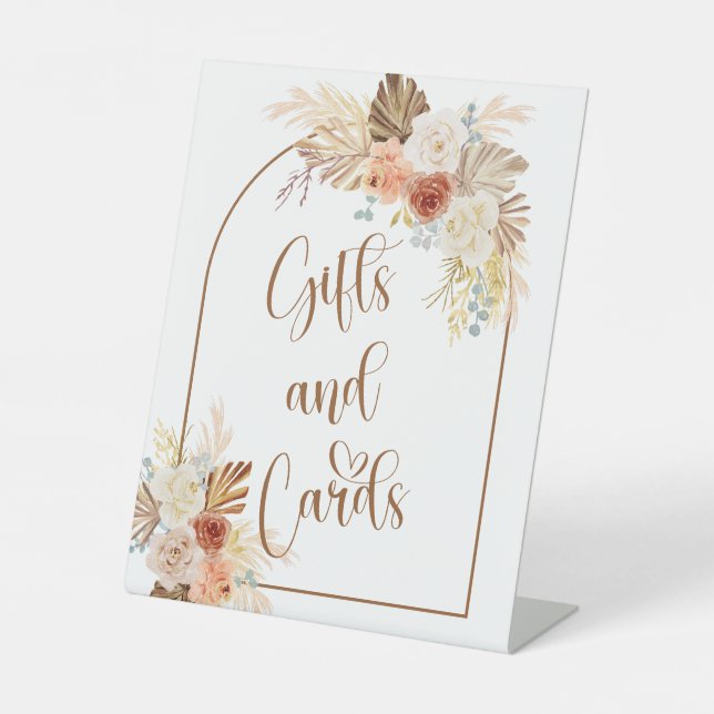 Rustikales Fall Boho Arch Pampas Grass Geschenke u Sockelschild (Vorderseite)