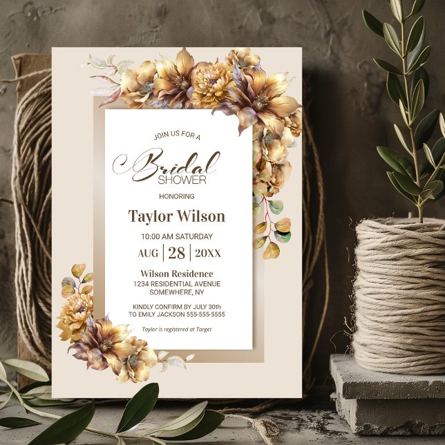 Rustikales Fall Floral Brautparty Einladung (Von Creator hochgeladen)