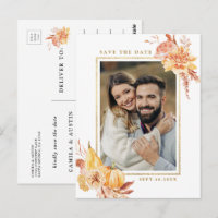 Rustikales Fall Floral Wedding Foto Save the Date