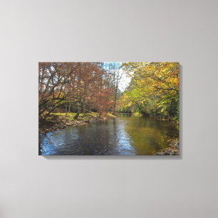 Rustikales Fall Fluss Serene Natur Landschaftliche Leinwanddruck
