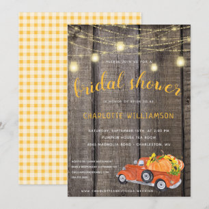 Rustikales Fall Harvest Barnwood Lights Brautparty Einladung