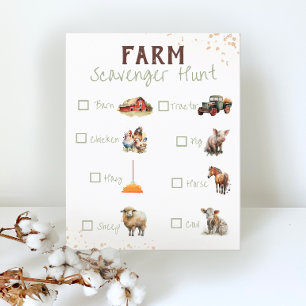 Rustikales Farm Animal Scavenger Jagdspiel