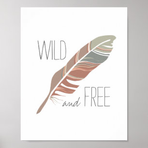 Rustikales Feder   Wilde und freie Kinderzimmer-Wa Poster