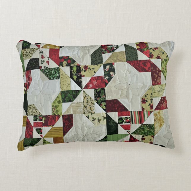 Rustikales Ferien-Patchwork-Quilt-Muster Dekokissen (Vorderseite)