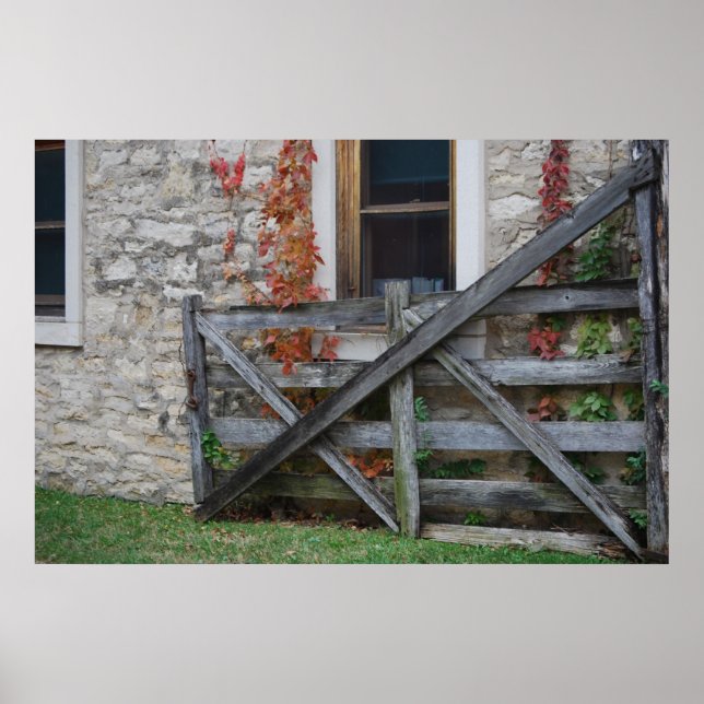 Rustikales Flint Hills Gate Poster (Vorne)