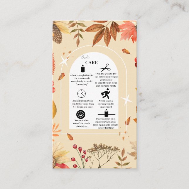 Rustikales Flora-Aquarell-Logo für den Herbst Visitenkarte (Vorderseite)