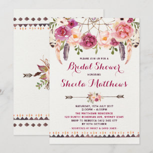 Rustikales floral Boho Einladung Brautparty einlad