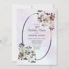 Rustikales florales 80. Geburtstagsfest Einladung