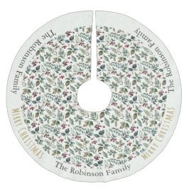 Rustikales florales Gemustert Botanisches Elegante Polyester Weihnachtsbaumdecke