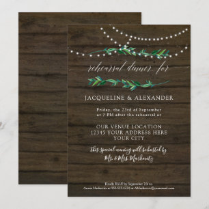 Rustikales Foliage Twinkle Fairy Lights Dark Barn  Einladung