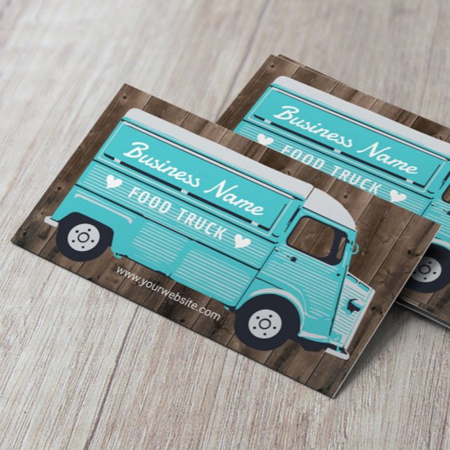 Rustikales Food Truck Street Festival Van Catering Visitenkarte (Von Creator hochgeladen)