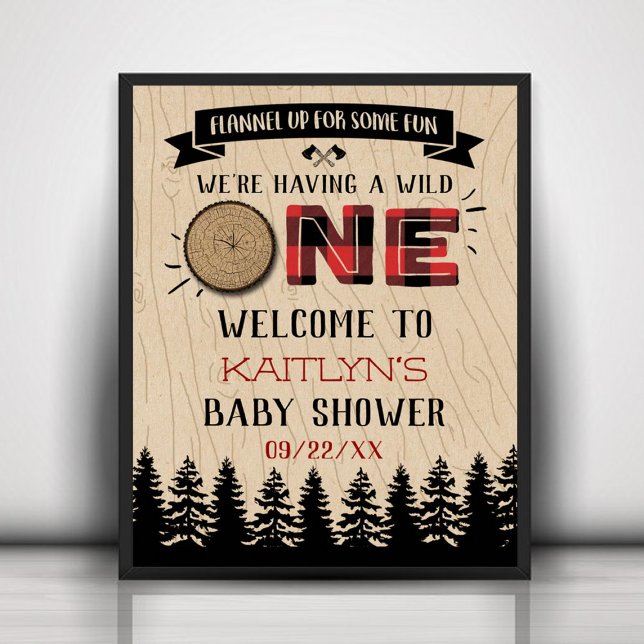 Rustikales Forest Buffalo Kariert Wild One Baby Du Poster (Von Creator hochgeladen)