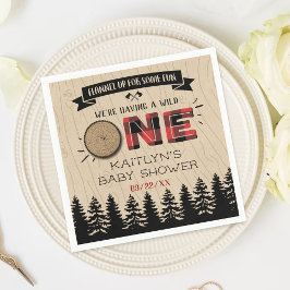 Rustikales Forest Buffalo Kariert Wild One Baby Du Serviette